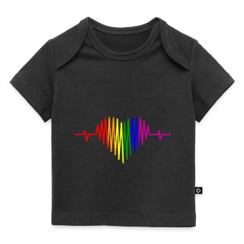 LGBT Battements de coeur Arc-en-ciel LGBT Pride Gay Pride - T-shirt Premium bébé bio - noir - Devant