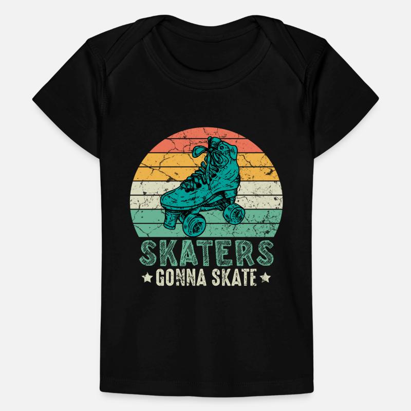 Rollschuhfahrer Retro Rollerskater Baby Premium Organic T-Shirt