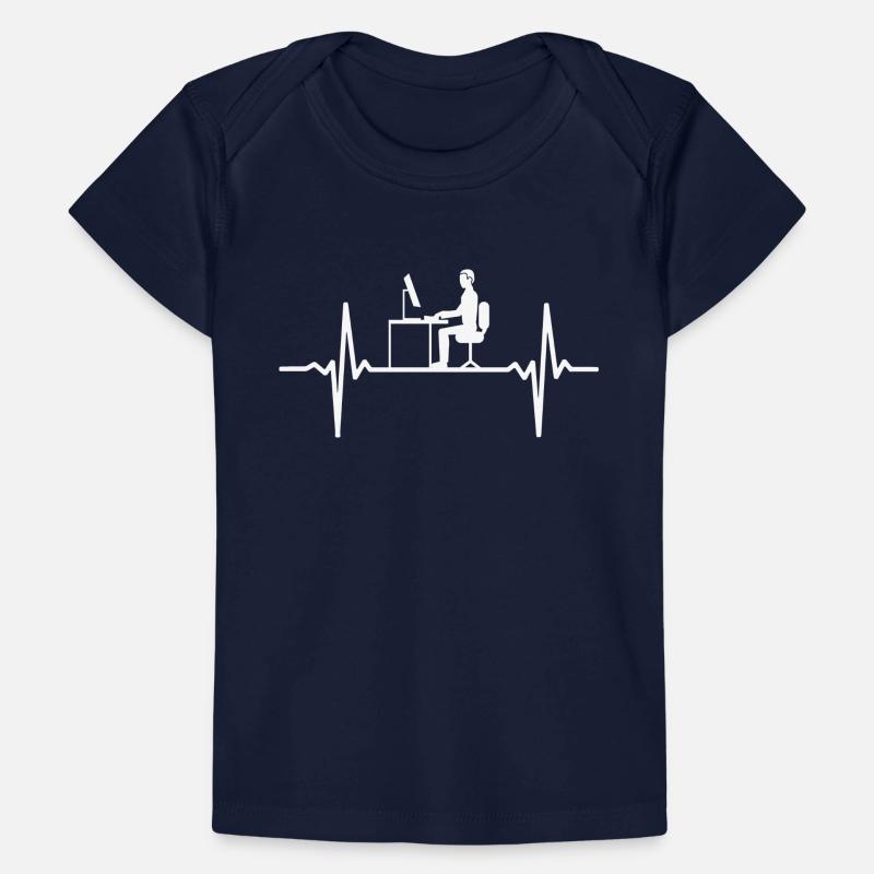 Computer ECG Heartbeat Programmer PC Nerd Pulse Baby Premium Organic T-shirt