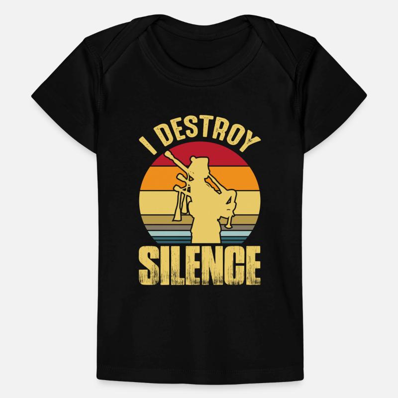 Dudelsack Destroy Silence Sackpfeife Retro Baby Premium Organic T-Shirt