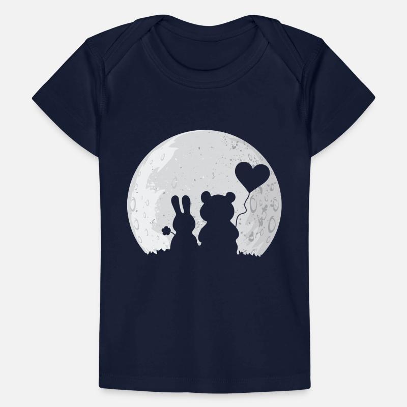 Rabbit and Bear Lovers Hasi Bärli Pair Full Moon Baby Premium Organic T-shirt