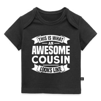 Kusin födelse Stor kusin gåva - T-shirt Premium baby ekologisk - svart - Fram