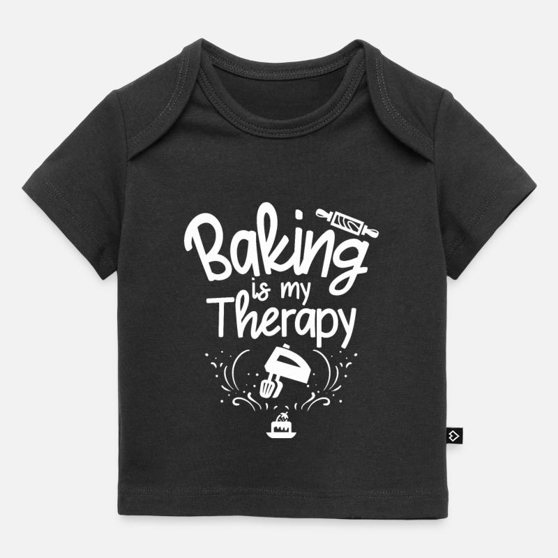 Baking Is My Therapy - Cadeau - T-shirt Premium bébé bio - noir