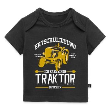 Traktor Kinder Landwirt Bauer Bauernhof Spruch - Baby Premium Organic T-Shirt - Schwarz - Vorne