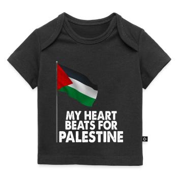 Mein Herz schlägt für Palästina Fun Gift - Baby Premium Organic T-Shirt - Schwarz - Vorne