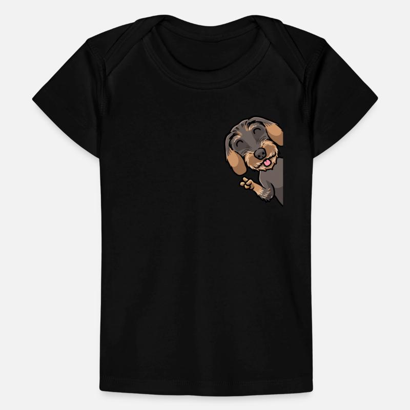 Chien teckel à poil rugueux T-shirt Premium bébé bio
