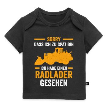 Radladerfahrer Baustelle Radladern Radlader - Baby Premium Organic T-Shirt - Schwarz - Vorne