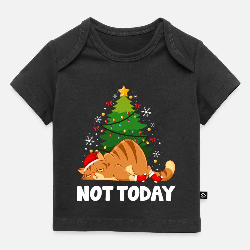 Joyeux Chat de Noël - T-shirt Premium bébé bio - noir