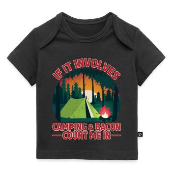 Camping Wohnwagen Campingplatz Campen Bacon - Baby Premium Organic T-Shirt - Schwarz - Vorne