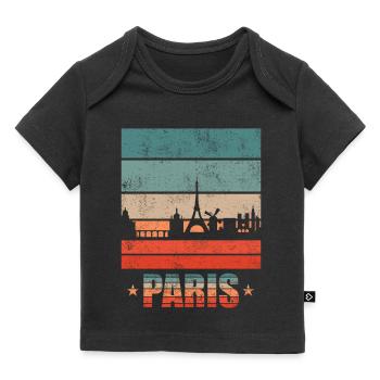 Städte Skyline Paris - Baby Premium Organic T-Shirt - Schwarz - Vorne