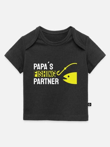 Pesca Padre e Figlio Pesce - T-shirt Premium neonato bio - nero