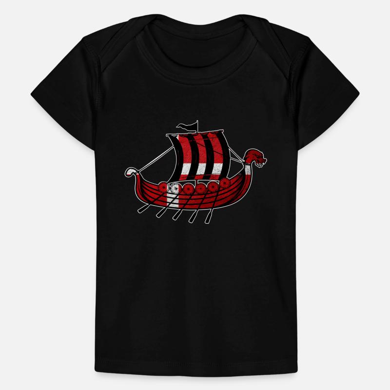 Danish Flag Gift Viking Ship Denmark Baby Premium Organic T-shirt