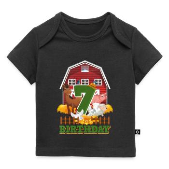7. Geburtstag - Baby Premium Organic T-Shirt - Schwarz - Vorne