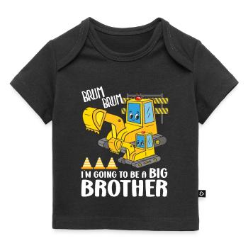 Big Brother Excavator Going To Be A Big Brother - Baby Premium Organic T-Shirt - Schwarz - Vorne