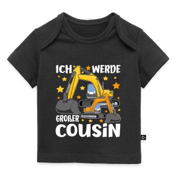 Großer Cousin Baggerfahrer Geschenke Ich werde - Baby Premium Organic T-Shirt - Schwarz - Vorne
