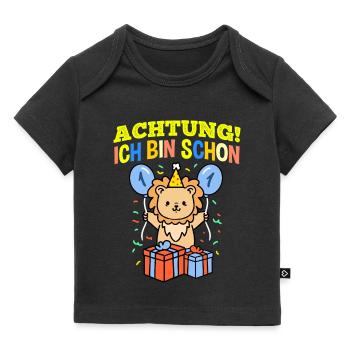 Achtung Ich Bin Schon 1 Geburtstag Löwe - Baby Premium Organic T-Shirt - Schwarz - Vorne