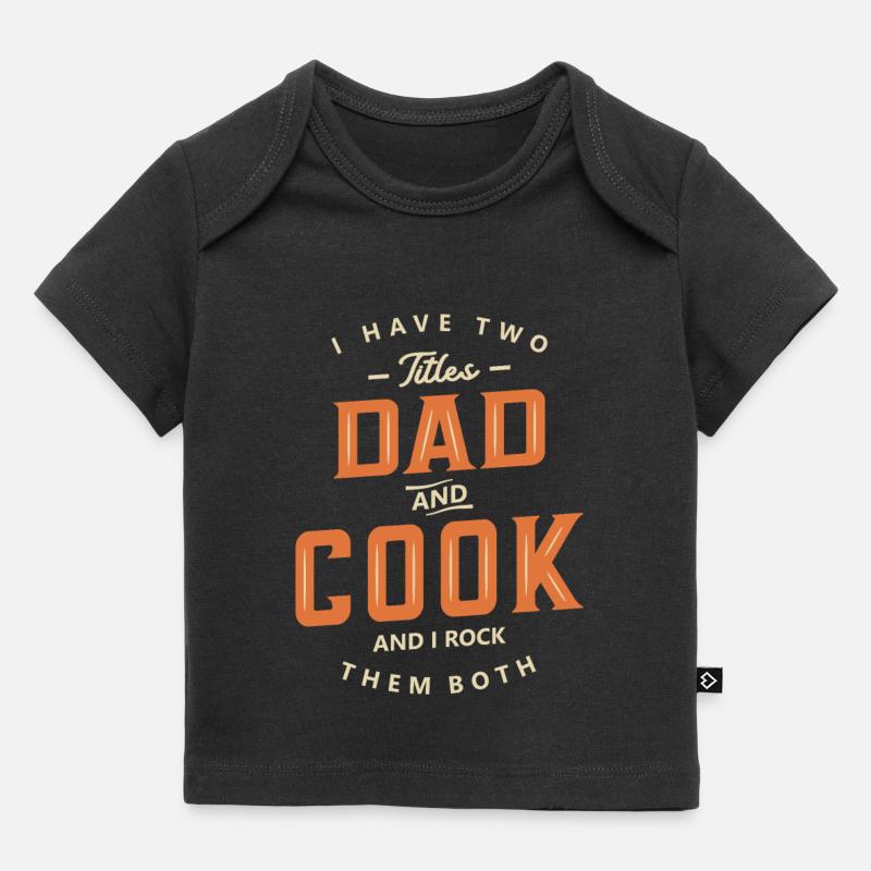 Papa et cuisinier Drôle Titre du poste Profession Anniversaire - T-shirt Premium bébé bio - noir