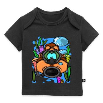 Scuba Diver Monkey Diving Goggles Scuba Diving - Baby Premium Organic T-Shirt - Schwarz - Vorne