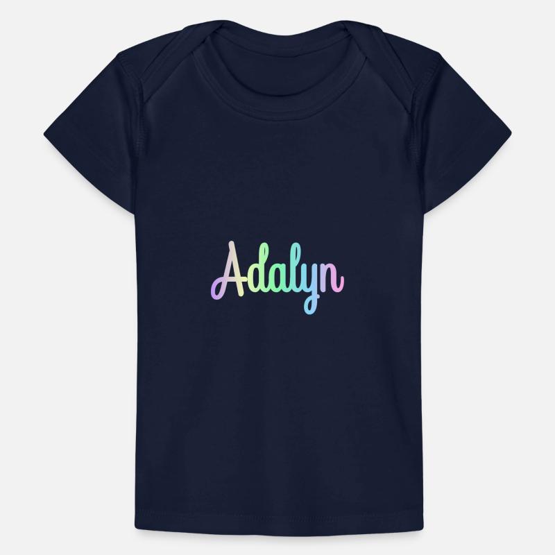 ADALYN Rainbow Minimalist Cursive Baby Premium Organic T-Shirt