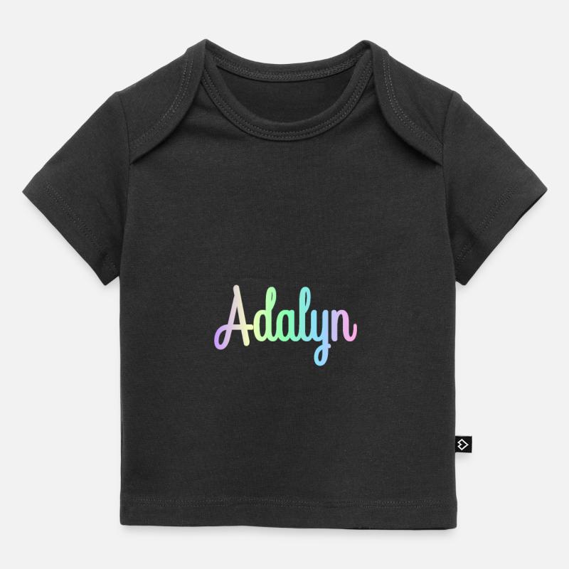 ADALYN Rainbow Cursive Minimaliste - T-shirt Premium bébé bio - noir
