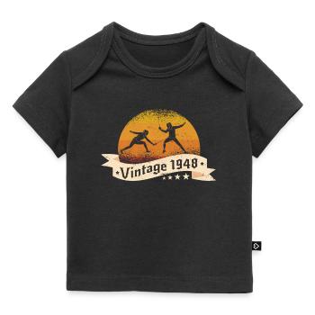 Fencing born 1948 Birthday Fencing - Baby Premium Organic T-shirt - black - Front