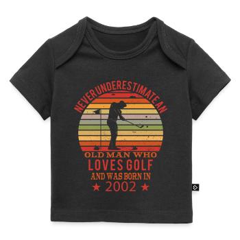 Golfeur Golfeur Né 2002 Anniversaire - T-shirt Premium bébé bio - noir - Devant