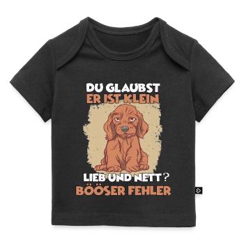 Dackel Hundehalter Langhaardackel Hundeliebhaber - Baby Premium Organic T-Shirt - Schwarz - Vorne