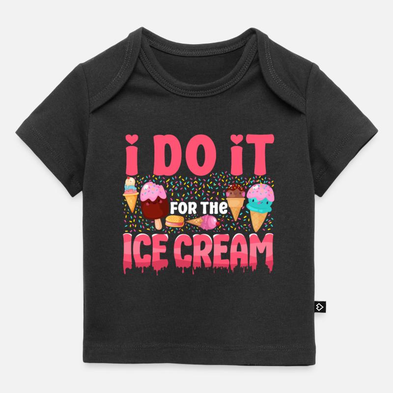 Cornet de crème glacée Popsicle Je le fais - T-shirt Premium bébé bio - noir