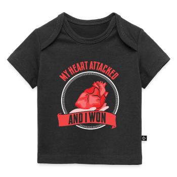 Mein Herz Hat Angegriffen Und Ich Habe Gewonnen - Baby Premium Organic T-Shirt - Schwarz - Vorne