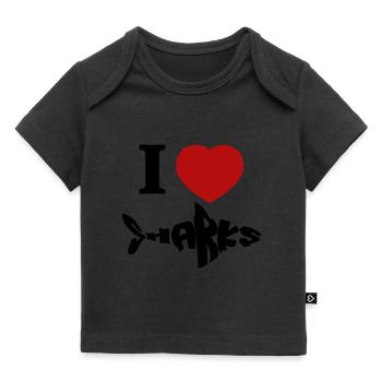 Shark Design i love Sharks - Baby Premium Organic T-shirt - black - Front