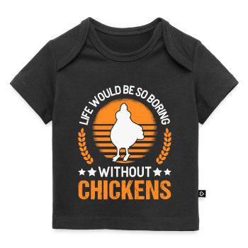 Poulet Élevage de poulet Éleveur de poulet - T-shirt Premium bébé bio - noir - Devant