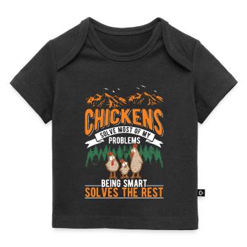 Poulet Élevage de poulet Éleveur de poulet - T-shirt Premium bébé bio - noir - Devant