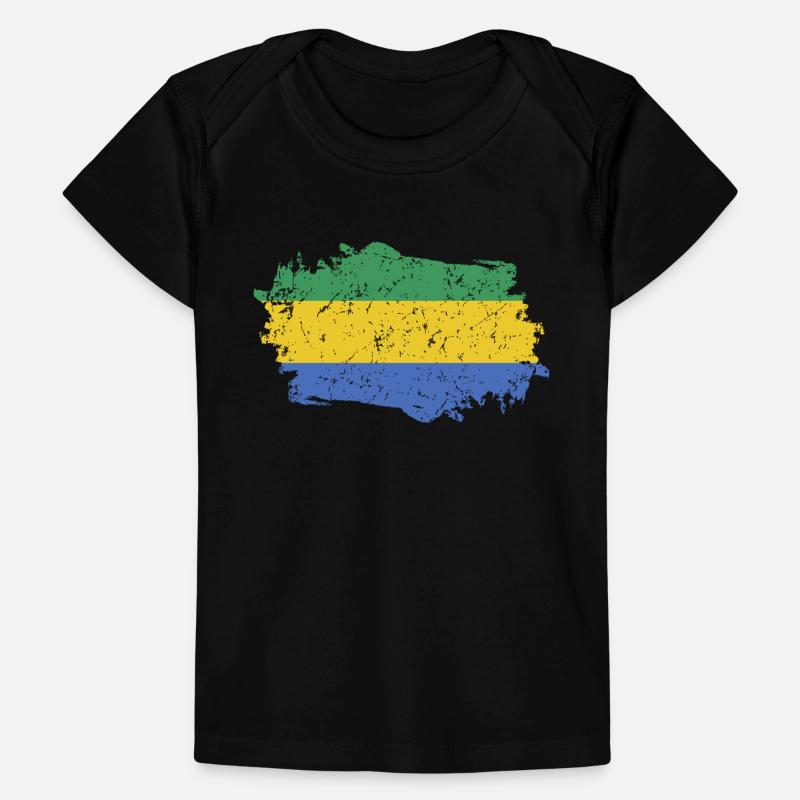 Gabon Drapeau Grunge Gabon Drapeau T-shirt Premium bébé bio