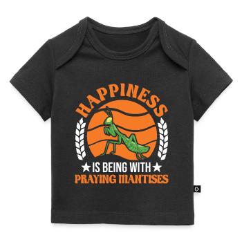 Gottesanbeterin Mantis Fangschrecke - Baby Premium Organic T-Shirt - Schwarz - Vorne