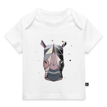 Nashorn Polygon Kunst Tier Geometrie - Baby Premium Organic T-Shirt - Dunkelnavy - Vorne