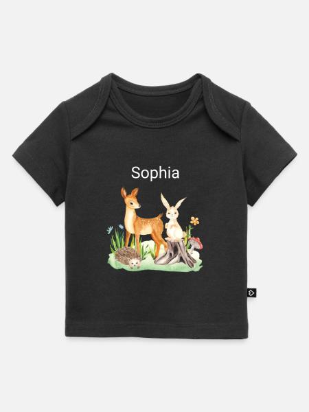 Animal deer rabbit hedgehog Sophia - Baby Premium Organic T-shirt - black