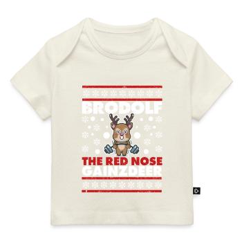 Brodolf The Red Nose Gainzdeer Gym Christmas - Baby Premium Organic T-Shirt - Dunkelnavy - Vorne