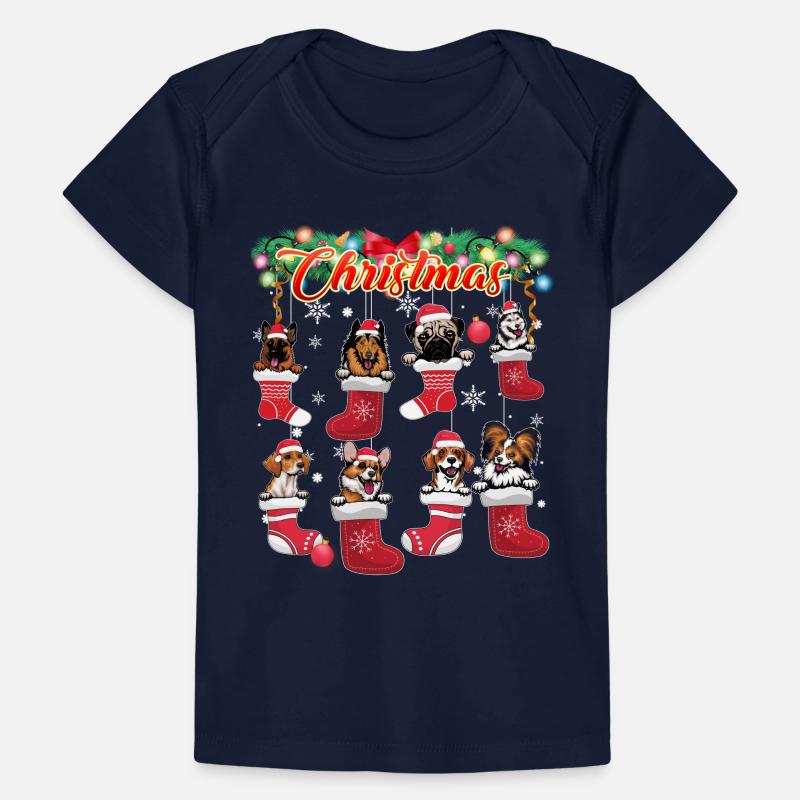 Chiens mignons de Noël en bas T-shirt Premium bébé bio