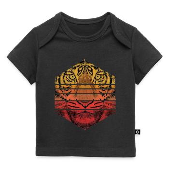 Tiger Animal Predator Wild Wilderness Vintage Rétro - T-shirt Premium bébé bio - noir - Devant
