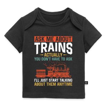 Conducteur de train à vapeur Trainspotting - T-shirt Premium bébé bio - noir - Devant