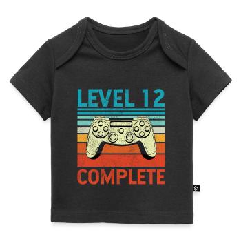Level 12 Complete - Baby Premium Organic T-Shirt - Schwarz - Vorne