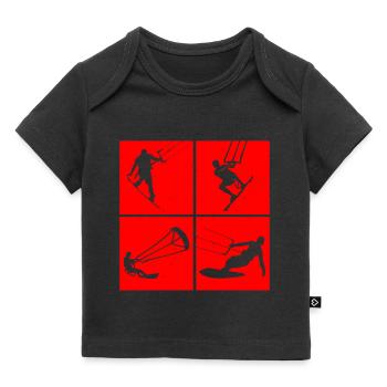 Kite Surfing, Kite Board, Lifestyle Vintage Design - Baby Premium Organic T-shirt - black - Front