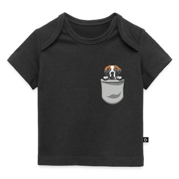 St. Bernard Chiens Cadeaux - T-shirt Premium bébé bio - noir - Devant