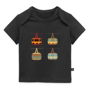 Seilbahn Retro Bergbahn Gondel Luftseilbahn - Baby Premium Organic T-Shirt - Schwarz - Vorne