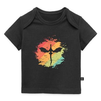 Drachen Zeichnung Märchen Tier - Baby Premium Organic T-Shirt - Schwarz - Vorne