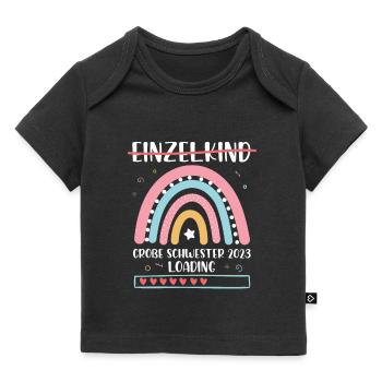 Große Schwester 2023 Loading Einzelkind Regenbogen - Baby Premium Organic T-Shirt - Schwarz - Vorne