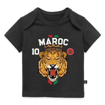 Maroc Lion Drapeau Maillot Football Équipe Sport - T-shirt Premium bébé bio - noir - Devant