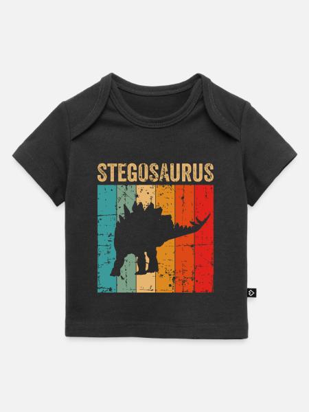 Stegosaurus Dinosaure Enfants Dino Cadeau - T-shirt Premium bébé bio - noir