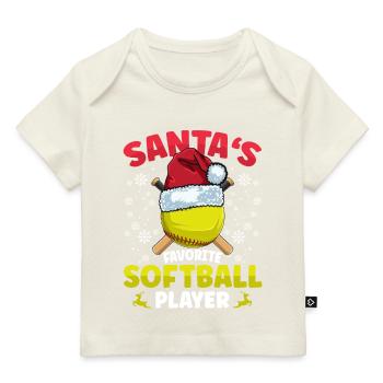 Noël, le joueur de softball préféré du Père Noël - T-shirt Premium bébé bio - marine foncé - Devant