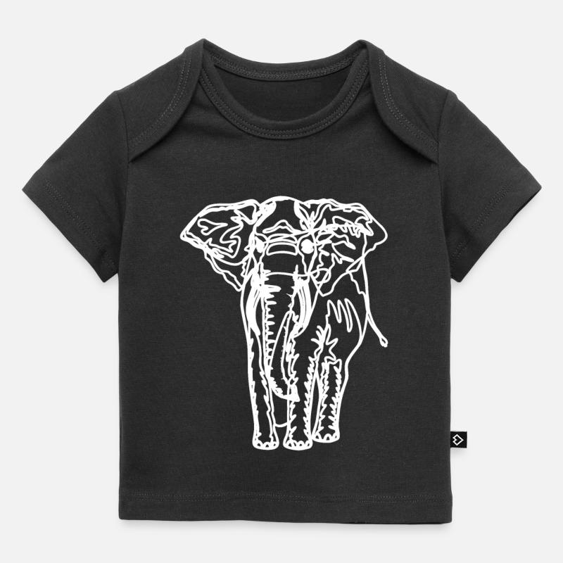Dessin d’un éléphant - T-shirt Premium bébé bio - noir
